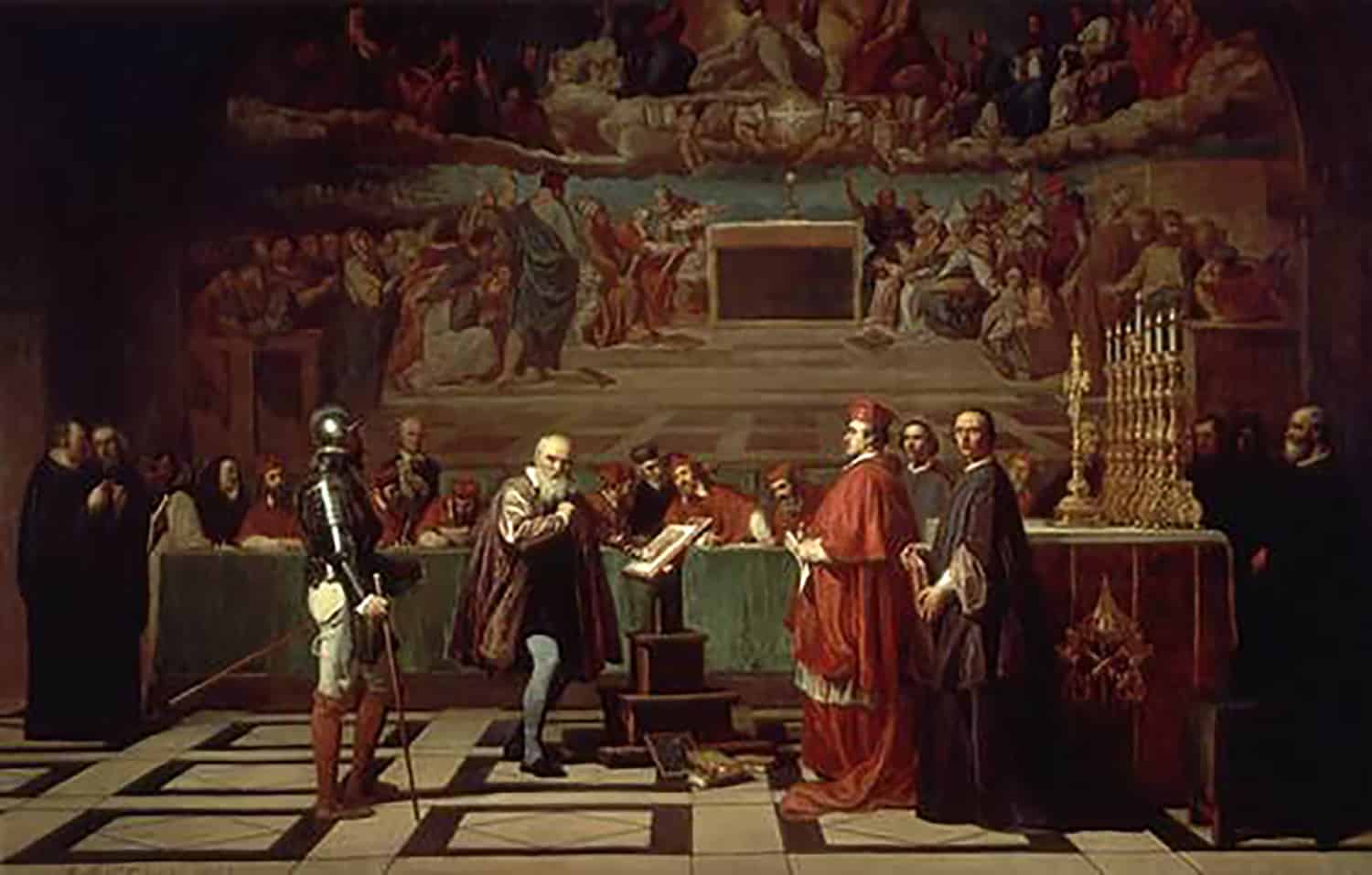 Galilée devant le Saint Office, peinture du XIXe siècle, de Joseph-Nicolas Robert-Fleury