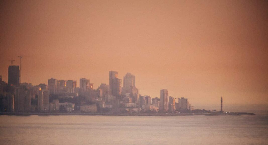 Coucher du Soleil sur la ville de Beyrouth. Crédit Photo: François el Bacha pour Libnanews.com