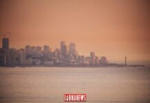 Coucher du Soleil sur la ville de Beyrouth. Crédit Photo: François el Bacha pour Libnanews.com