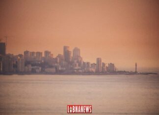 Coucher du Soleil sur la ville de Beyrouth. Crédit Photo: François el Bacha pour Libnanews.com