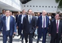 Le Premier Ministre inaugurant la 2ème phase des travaux d'expansion de l'Aéroport International de Beyrouth. Crédit Photo: Dalati & Nohra