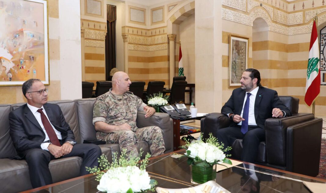 Le Premier Ministre Libanais Saad Hariri recevant une délégation militaire ce lundi 16 aout 2019. Crédit Photo: Dalati & Nohra