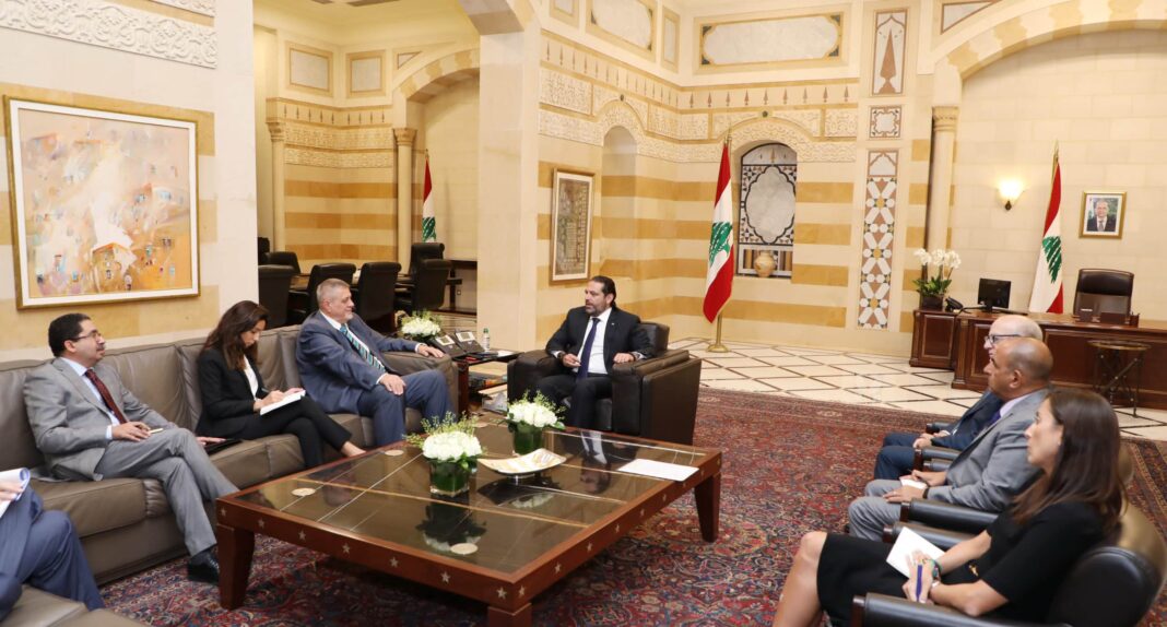 Le Premier Ministre Saad Hariri recevant les ambassadeurs des Pays membres permanents du Cosneil de Sécurité de l'ONU. Crédit Photo: Dalati & Nohra
