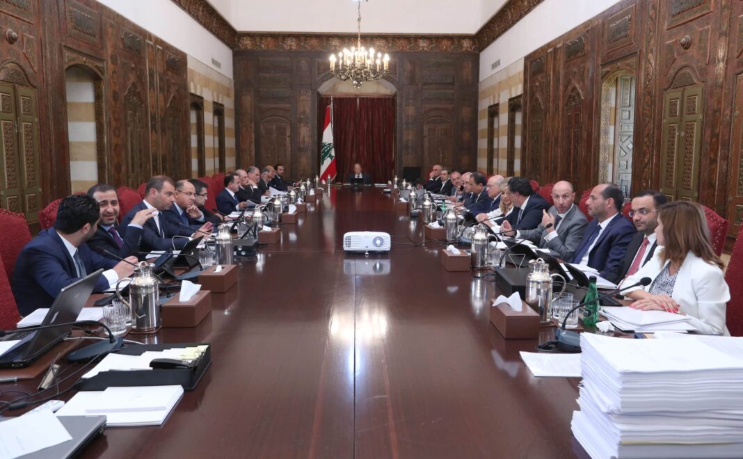 Le Conseil des Ministres réuni au Palais d'été de la Présidence à beiteddine. Crédit Photo: Dalati & Nohra