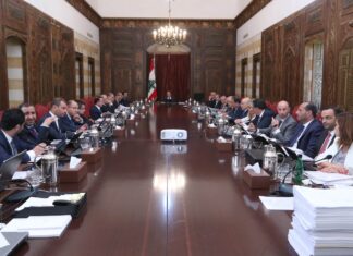 Le Conseil des Ministres réuni au Palais d'été de la Présidence à beiteddine. Crédit Photo: Dalati & Nohra