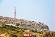 La ligne bleue, ligne de démarcation entre le Liban et Israël, au niveau de Ras Naqoura. Crédit Photo: Francois el Bacha, pour Libnanews.com. Tous droits réservés.