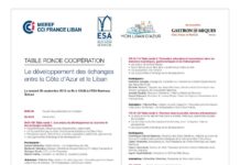 Tables Rondes Coopération : Le développement des échanges entre la Côte d’Azur et le Liban Tables Rondes Coopération : Le développement des échanges entre la Côte d’Azur et le Liban