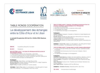 Tables Rondes Coopération : Le développement des échanges entre la Côte d’Azur et le Liban