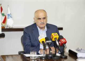 Le Ministre des Finances Ali Hassan Khalil lors de la conférence de presse qui s'est tenue le mercredi 18 septembre. Crédit Photo: Dalati & Nohra