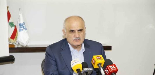 Le Ministre des Finances Ali Hassan Khalil lors de la conférence de presse qui s'est tenue le mercredi 18 septembre. Crédit Photo: Dalati & Nohra