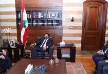 Le Premier Ministre Saad Hariri recevant le médiateur américain David Schenker. Crédit Photo: Dalati & Nohra