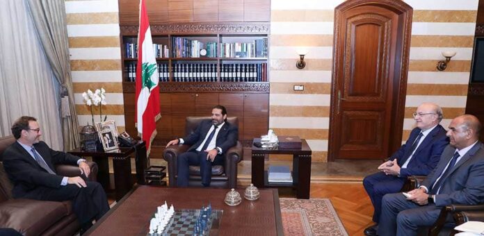 Le Premier Ministre Saad Hariri recevant le médiateur américain David Schenker. Crédit Photo: Dalati & Nohra