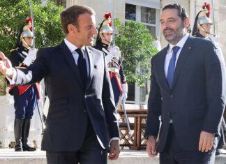 Le Président de la République Française, Emmanuel Macron recevant le Premier Ministre Libanais Saad Hariri. Crédit Photo: Dalati & Nohra