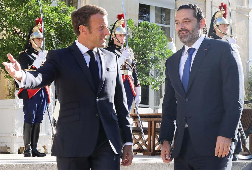 Le Président de la République Française, Emmanuel Macron recevant le Premier Ministre Libanais Saad Hariri. Crédit Photo: Dalati & Nohra