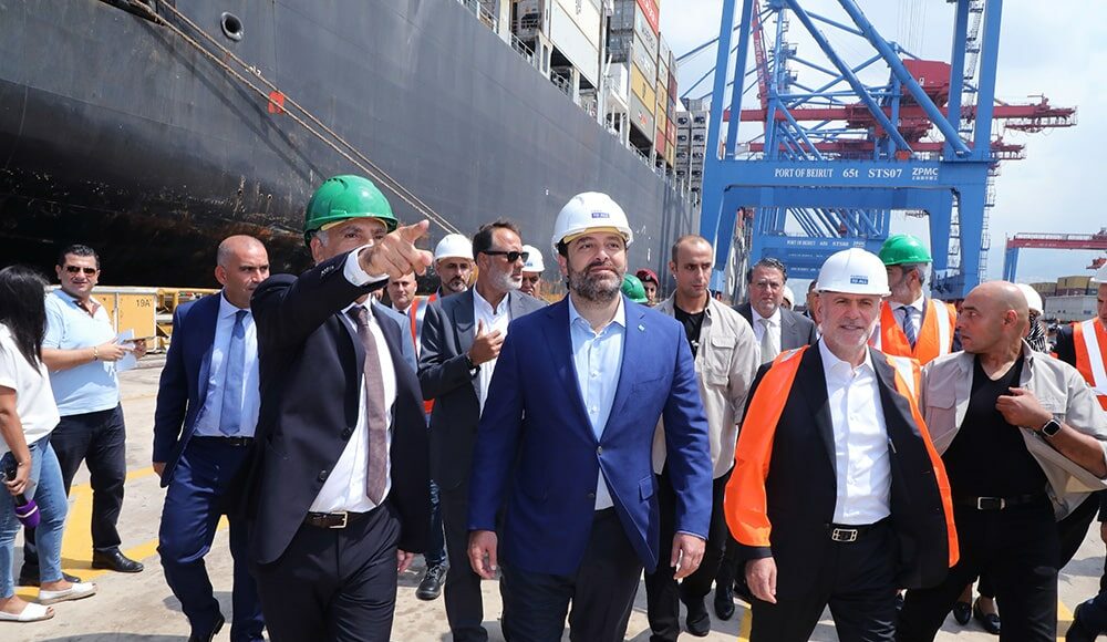 Le Premier Ministre au cours de sa visite du Port de Beyrouth, le 6 septembre 2019. Crédit Photo: Dalati & Nohra