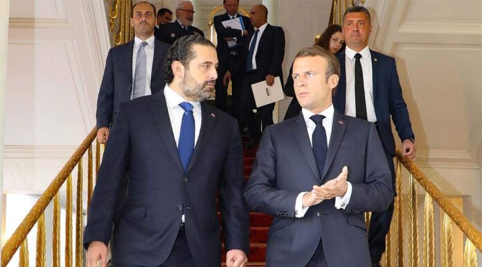 Le Président de la République Française en compagnie du Premier Ministre Libanais, le 20 septembre 2019. Crédit Photo: Dalati & Nohra