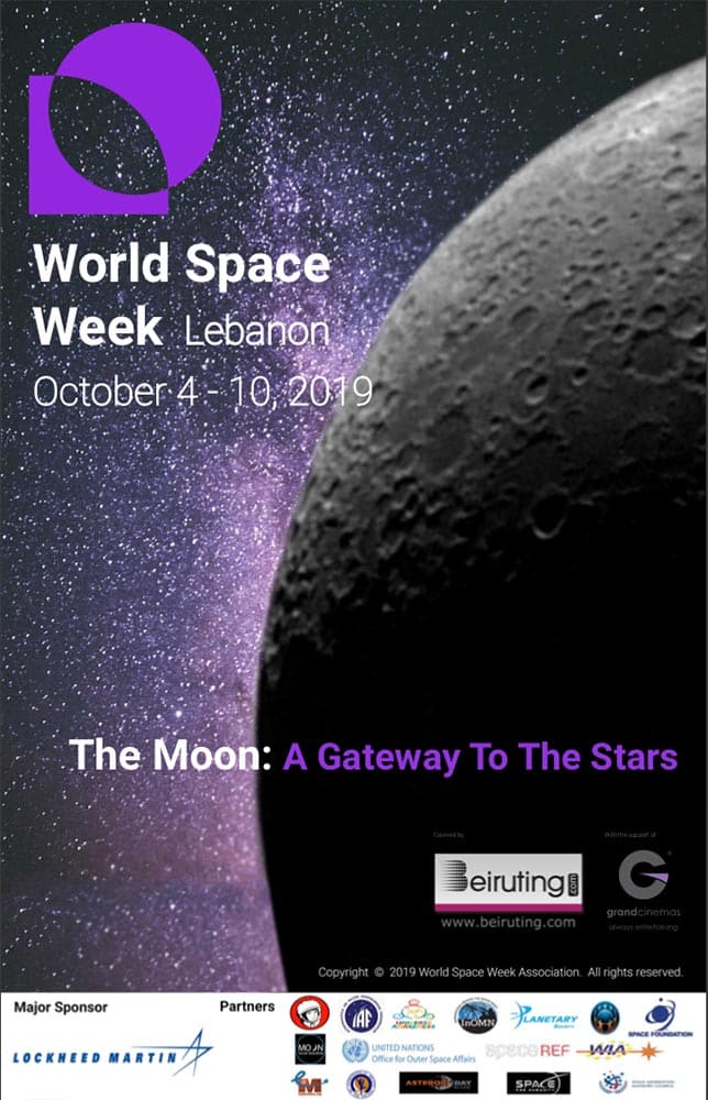 Lebanon participates in World Space Week 2019 Poster World Space Week Lebanon