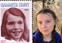 Samantha Smith sur la gauche et Greta Thunberg sur la droite.