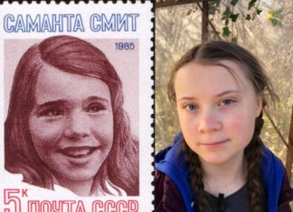 Samantha Smith sur la gauche et Greta Thunberg sur la droite.