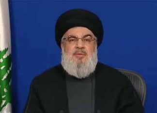 Le dirigeant du Hezbollah, Sayyed Hassan Nasrallah. Capture d'écran d'Al Manar