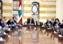 Liban/Jour 5 des manifestations: les protestataires poursuivent le mouvement, « Tous signifie tous », alors que le gouvernement adopte le plan de réformes Le Conseil des Ministres réunis ce lundi 21 octobre 2019. Crédit Photo: Dalati & Nohra