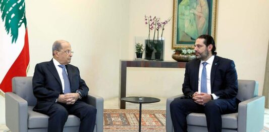 Le Président de la République, le Général Michel Aoun, Avec le Premier Ministre Saad Hariri. Source Photo: Dalati & Nohra