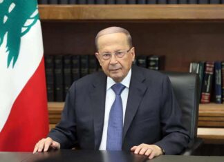 L'allocution du Président de la République, le Général Michel Aoun qui s'adresse à la population libanaise suite aux manifestions qui se sont étendues depuis le jeudi 17 octobre à l'ensemble du Liban. Crédit Photo: Dalati & Nohra