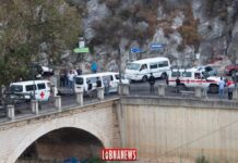 Liban/7ème jour de manifestationsPlus de 900 personnes traitées par la Croix Rouge Libanaise Barrage au niveau de Nahr Kalb. Crédit Photo: Libnanews.com. Tous droits réservés.