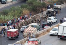L'Armée Libanaise intervenant à Nahr el Kalb pour rouvrir l'axe de communication entre le Kesrouan et le Metn précédemment fermé. Crédit Photo: Libnanews.com. Tous droits réservés.