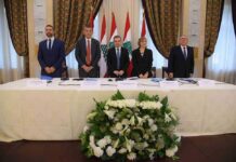 Dr. Marlen Bakalli, Philippe Lazzarini, le ministre Wael Abou Faour, Roberta Di Lecce et Dr. Fadi Gemayel