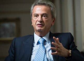 Riad Salameh, governor of Lebanon's central bank, speaks to the Financial Times in his office in Beirut, Lebanon, on October 30, 2017. [Sam Tarling for the Financial Times]