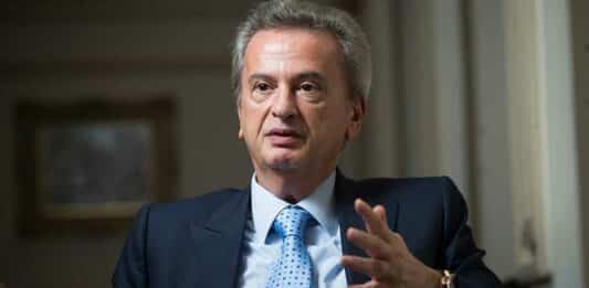 Riad Salameh, governor of Lebanon's central bank, speaks to the Financial Times in his office in Beirut, Lebanon, on October 30, 2017. [Sam Tarling for the Financial Times]