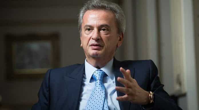 Riad Salameh, governor of Lebanon's central bank, speaks to the Financial Times in his office in Beirut, Lebanon, on October 30, 2017. [Sam Tarling for the Financial Times]