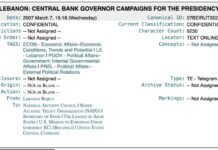 Riad Salamé accusé de violer la législation financière libanaise (Wikileaks 2007 : Bifani/Feltman)