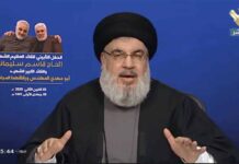 Capture d'écran du dirigeant du Hezbollah, Sayyed Hassan Nasrallah, lors de son discours du 5 janvier 2020.