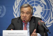 Des solutions durables ne peuvent venir que de l’intérieur du Liban (Antonio Guterres) Le secrétaire général de l'ONU Antonio Guterres. Source Photo: Wikipedia