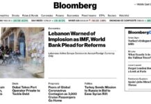 Le Liban au bord de l'implosion économique (Bloomberg)