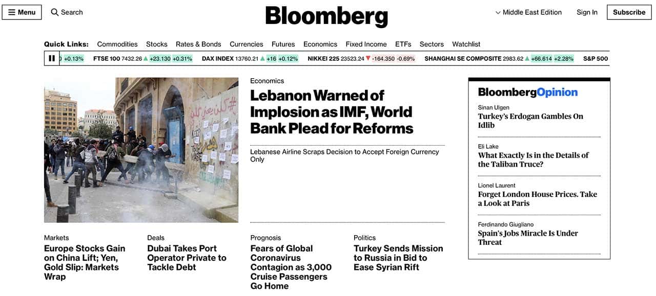 Le Liban au bord de l'implosion économique (Bloomberg)