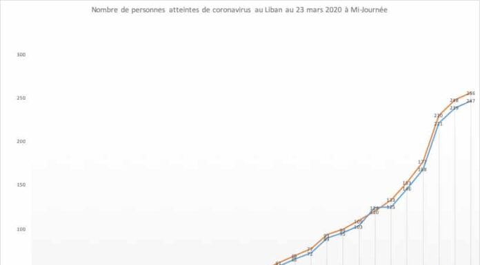 Coronavirus: 256 cas au Liban à mi-Journée ce lundi