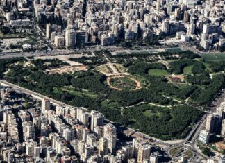 Vue aérienne de la Forêt des Pins. Crédit Photo: Francois el Bacha pour Libnanews.com. Tous droits réservés.