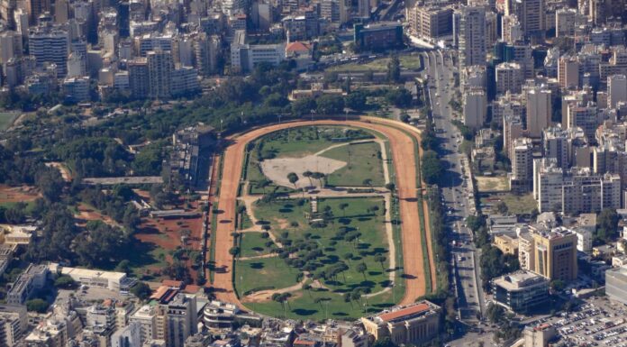 Vue aérienne de l'hippodrome de Beyrouth. Crédit Photo: Francois el Bacha pour Libnanews.com. Tous droits réservés.