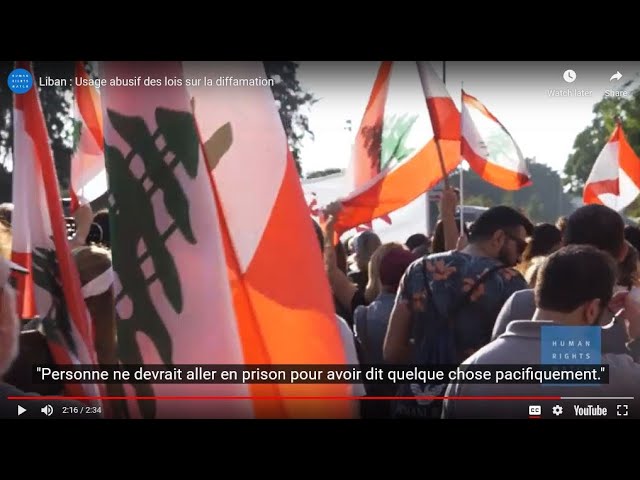 Liban : Les lois sur la diffamation utilisées contre les voix critiques