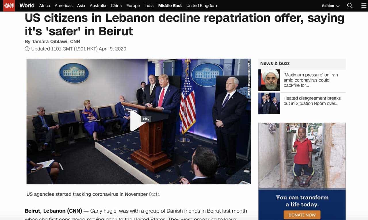 Le Liban plus sûr que les USA face au coronavirus, estiment de nombreux expatriés américains.