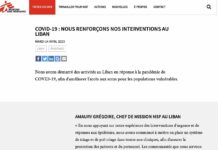 COVID-19 : NOUS RENFORÇONS NOS INTERVENTIONS AU LIBAN (MSF)