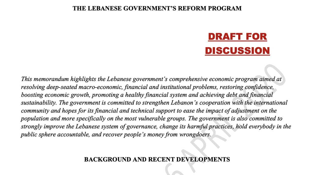 Le détail du plan de sauvetage de l’économie libanaise révélé par une source anonyme