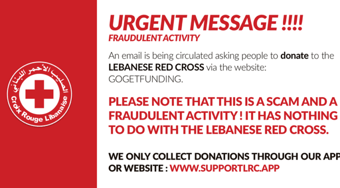 Attention aux escroqueries (Croix Rouge Libanaise)