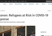 Liban: Les Réfugiés en danger en raison du Coronavirus (HRW)