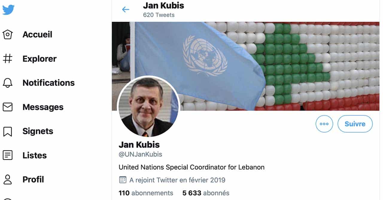 Le compte Twitter de Jan Kubis