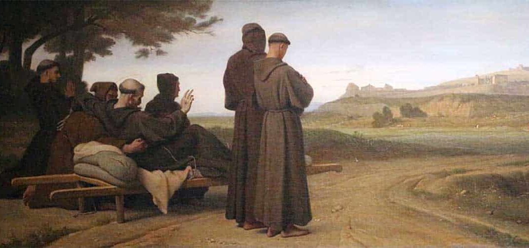Léon Benouville: “Saint Francois d'Assise, transporté mourant à Sainte-Marie-des-Anges, bénit la ville d'Assise”, 1853