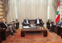 Les 4 anciens premiers ministres Najib Mikati, Fouad Saniora, Saad Hariri et Tammam Salam. Crédit Photo: NNA